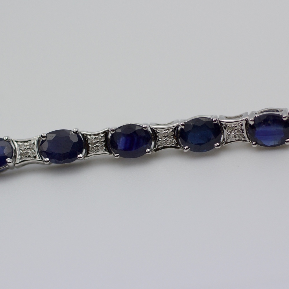 EFFY 14k White Gold Sapphire And Diamond Bracelet